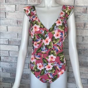 Women’s size L one piece floral bathing suit